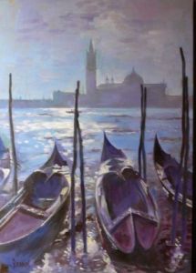 Voir le détail de cette oeuvre: gondoles a Venise